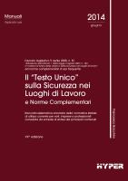 Il “Testo Unico” sulla Sicurezza nei luoghi di lavoro