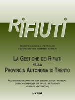 La gestione del rifiuti nella Provincia Autonoma di Trento