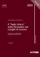 Il “Testo Unico” sulla Sicurezza nei luoghi di lavoro 